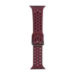 Silicone Watch Band For Apple Watch Ultra 49mm / Series 8&7 45mm / SE 2&6&SE&5&4 44mm / 3&2&1 42mm(Dark Red)