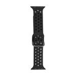 Silicone Watch Band For Apple Watch Ultra 49mm / Series 8&7 45mm / SE 2&6&SE&5&4 44mm / 3&2&1 42mm(Black)