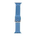 Silicone Watch Band For Apple Watch Series 8&7 41mm / SE 2&6&SE&5&4 40mm / 3&2&1 38mm(Azure Blue)