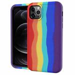 For iPhone 13 Pro Rainbow Silicone +PC Shockproof Skid-proof Dust-proof Case (Rainbow Red)