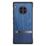 For Huawei Mate 30 Pro Shang Rui Wood Grain Skin PU + TPU Shockproof Case(Blue)