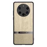 For Huawei Mate 40 Shang Rui Wood Grain Skin PU + TPU Shockproof Case(Wood Color)