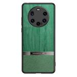 For Huawei Mate 40 Pro+ Shang Rui Wood Grain Skin PU + TPU Shockproof Case(Green)