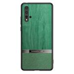 For Huawei nova 5 Shang Rui Wood Grain Skin PU + TPU Shockproof Case(Green)