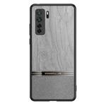 For Huawei nova 7 SE Shang Rui Wood Grain Skin PU + TPU Shockproof Case(Grey)