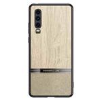 For Huawei P30 Shang Rui Wood Grain Skin PU + TPU Shockproof Case(Wood Color)
