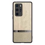 For Huawei P40 Pro Shang Rui Wood Grain Skin PU + TPU Shockproof Case(Wood Color)