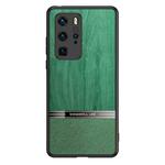 For Huawei P40 Pro Shang Rui Wood Grain Skin PU + TPU Shockproof Case(Green)