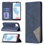 For OPPO Realme C21 / C20 Rhombus Texture Horizontal Flip Magnetic Leather Case with Holder & Card Slots(Blue)