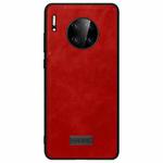 For Huawei Mate 30 SULADA Shockproof TPU + Handmade Leather Protective Case(Red)