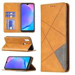 For vivo Y11/Y15/Y12/Y17 Rhombus Texture Horizontal Flip Magnetic Leather Case with Holder & Card Slots(Yellow)
