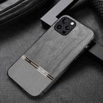 Shang Rui Wood Grain Skin PU + TPU Shockproof Case For iPhone 11 Pro(Grey)