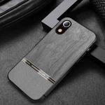 Shang Rui Wood Grain Skin PU + TPU Shockproof Case For iPhone XR(Grey)