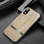 Shang Rui Wood Grain Skin PU + TPU Shockproof Case For iPhone XR(Wood Color)