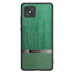 For OPPO A92s Shang Rui Wood Grain Skin PU + TPU Shockproof Case(Green)