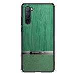 For OPPO Reno3 Shang Rui Wood Grain Skin PU + TPU Shockproof Case(Green)