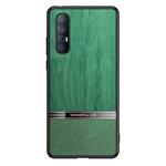 For OPPO Reno3 Pro Shang Rui Wood Grain Skin PU + TPU Shockproof Case(Green)