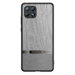 For OPPO Reno4 SE Shang Rui Wood Grain Skin PU + TPU Shockproof Case(Grey)