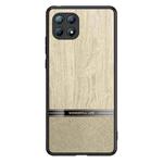 For OPPO Reno4 SE Shang Rui Wood Grain Skin PU + TPU Shockproof Case(Wood Color)
