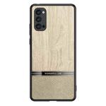 For OPPO Reno4 Shang Rui Wood Grain Skin PU + TPU Shockproof Case(Wood Color)