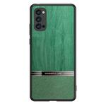 For OPPO Reno4 Shang Rui Wood Grain Skin PU + TPU Shockproof Case(Green)