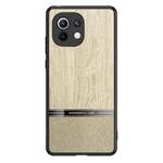 For Xiaomi Mi 11 Shang Rui Wood Grain Skin PU + TPU Shockproof Case(Wood Color)