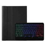 A0N5BS Ultra-thin Tri-color Backlight Detachable Lambskin Texture TPU Bluetooth Keyboard Leather Tablet Case with Holder For Xiaomi Pad 5 / 5 Pro(Black)