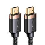 USAMS US-SJ529 U74 HDMI to HDMI 4K Glossy Aluminum Alloy HD Audio and Video Cable, Cable Length:3m(Black)