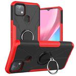 For Infinix Hot 10i Armor Bear Shockproof PC + TPU Protective Case with Ring Holder(Red)