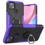 For Infinix Hot 10i Armor Bear Shockproof PC + TPU Protective Case with Ring Holder(Purple)