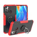 For Tecno Spark 7 Armor Bear Shockproof PC + TPU Protective Case with Ring Holder(Red)