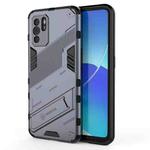 For OPPO Reno6 Z Punk Armor 2 in 1 PC + TPU Shockproof Case with Invisible Holder(Grey)