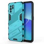 For OPPO Reno6 Z Punk Armor 2 in 1 PC + TPU Shockproof Case with Invisible Holder(Blue)