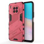 For Huawei nova 8i Foreign Version Punk Armor 2 in 1 PC + TPU Shockproof Case with Invisible Holder(Light Red)
