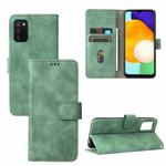 For Samsung Galaxy A03s Solid Color Skin Feel Magnetic Buckle Horizontal Flip Calf Texture PU Leather Case with Holder & Card Slots & Wallet(Green)