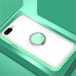 For iPhone 7 / 8 SULADA Magnetic Frosted Silicone Frame Protective Case with Ring Holder(Mint Green)