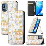 For OnePlus Nord N200 5G Colorful Magnetic Horizontal Flip PU Leather Case with Holder & Card Slot & Wallet(Rhombus)