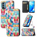 For OnePlus Nord N200 5G Colorful Magnetic Horizontal Flip PU Leather Case with Holder & Card Slot & Wallet(Magic Space)