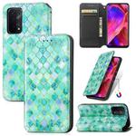 For OPPO A54 5G Colorful Magnetic Horizontal Flip PU Leather Case with Holder & Card Slot & Wallet(Emerald)