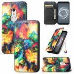 For Fujitsu Arrows BZ02/Be4 Plus/F-41B Colorful Magnetic Horizontal Flip PU Leather Case with Holder & Card Slot & Wallet(Colorful Cloud)