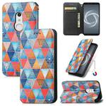 For Fujitsu Arrows BZ02/Be4 Plus/F-41B Colorful Magnetic Horizontal Flip PU Leather Case with Holder & Card Slot & Wallet(Rhombus Mandala)