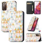 For Samsung Galaxy S20 FE Colorful Magnetic Horizontal Flip PU Leather Case with Holder & Card Slot & Wallet(Rhombus)