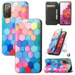 For Samsung Galaxy S20 FE Colorful Magnetic Horizontal Flip PU Leather Case with Holder & Card Slot & Wallet(Colorful Cube)