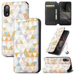 For Sony Xperia Ace II Colorful Magnetic Horizontal Flip PU Leather Case with Holder & Card Slot & Wallet(Rhombus)