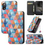 For Sony Xperia Ace II Colorful Magnetic Horizontal Flip PU Leather Case with Holder & Card Slot & Wallet(Rhombus Mandala)