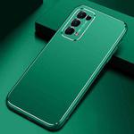 For OPPO Reno5 Cool Frosted Metal TPU Shockproof Case(Green)