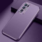 For OPPO Reno5 Pro+ Cool Frosted Metal TPU Shockproof Case(Purple)