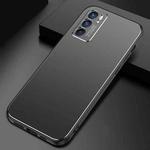 For OPPO Reno6 Cool Frosted Metal TPU Shockproof Case(Black)