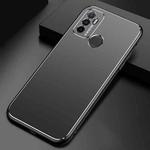 For OPPO A32 Cool Frosted Metal TPU Shockproof Case(Black)