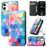 For iPhone 12 mini Colorful Magnetic Horizontal Flip PU Leather Case with Holder & Card Slot & Wallet (Colorful Cube)